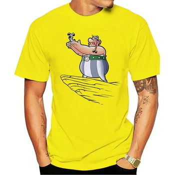 2021 de Ocio de Moda de algodón O-cuello de la camiseta de Asterix obelix e impressão casual masculinos masculina