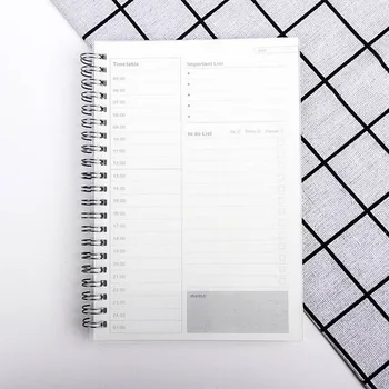 2021 Plan Diario, un Cuaderno de Espiral Día Mes Semana Plan de Mejora de la Eficiencia de Kraft de la Cubierta de los PP