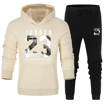 2021 temporada de Invierno Jordan 23 de Nuevos productos para Hombres establece la Aptitud de la ropa de la ropa de sport Sudadera de Streetwear con Capucha top + pantalones S-3XL