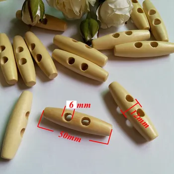 20pcs 50mm 2 agujeros de los botones de madera de accesorios de costura de Oliva hebilla grande de recuerdos de la Lona de la Capa de Abrigo del Botón de perlas