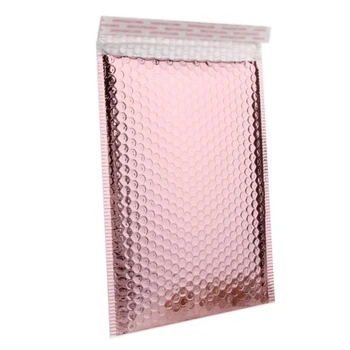 20Pcs de Oro Rosa de Sobres de Burbujas de Espuma de Aluminio de Envío de Correo de la Bolsa de anuncio publicitario de la Burbuja de Sobres Para el Embalaje de Regalo Pequeño