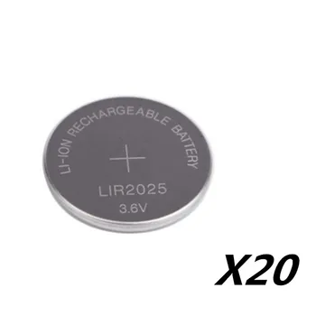 20PCS NUEVA LIR2025 Batería Recargable para BMW Llave del Coche de Li-ion de la Batería de Botón/de Celda de Moneda de 3.6 V 30mAh Repleace CR2025