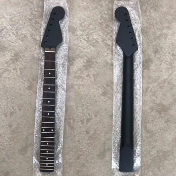 22 Traste Reemplazo mástil de Arce Diapasón de Palisandro Ajuste para Strat ST Stratocaster (Negro) mástil de arce diapasón de palisandro