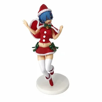 23cm Reales de Anime Re:la Vida En Un Mundo Diferente De Cero PA Rem Rojo y Negro Traje de Navidad Ver PVC Figura de Acción de Juguetes de modelos