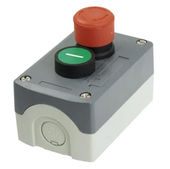 240V 3A Rojo de Parada de Emergencia Momentánea Verde Plana Interruptor de botón de la Estación de Cuadro