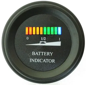24V Ronda de indicador de batería de 10 Bar LED Digital de Descarga de la Batería Indicador del medidor para la LSV NSV carritos de golf