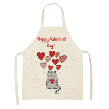 25# Delantal Para la Cocina de los Padres de Adultos de la Cocina de La Familia el Día de san Valentín de Impresión de la Ropa de la Familia Delantales Para el Hogar Y la Cocina Фартук