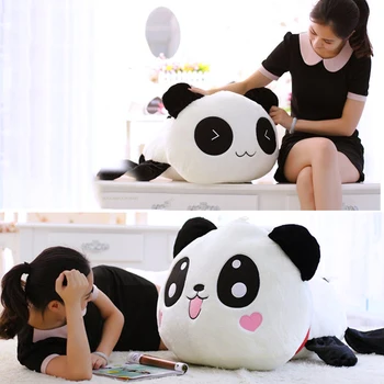 25cm Kawaii de dibujos animados de Animales de Peluche Grande de la Cabeza de Panda Muñeca Grandes de lujo de Mentir Panda cojín de Peluche para Dormir Reforzar Cojín de Juguete
