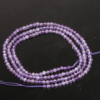 2mm 3mm Natural Facetada Amatista Púrpura de Cristal de Cuarzo piedras preciosas Sueltas Perlas de BRICOLAJE Accesorios de la Joyería del Collar de la Pulsera de Decisiones