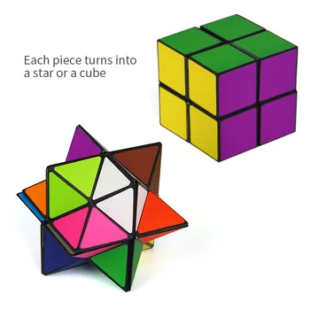2pcs Conjunto de colores Plegable Cubo Mágico de Estrellas Infinito Cubo Rompecabezas de Juguete a los Niños de los Niños de Juguete de Regalo de Jóvenes Adultos de la Instrucción