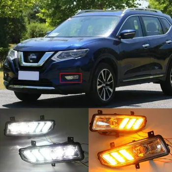 2PCS LED de Luz Diurna Para Nissan X-trail T32 Xtrail 2019 2020 Impermeable del ABS 12V del Coche DRL faros de Niebla Decoración