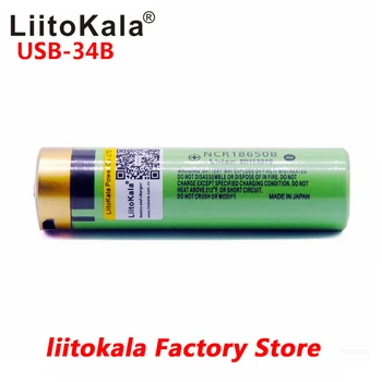 2PCS LiitoKala USB batería 18650 3.7 V 18650 batería de 3400mAh Li-ion Batería Recargable USB Con Luz Indicadora de LED de DC de Carga