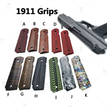 2Pieces Tácticas Pistola 1911 Apretones de Alto Pulido de Madera Pinzamientos Personalizados Apretones de CNC Material De 1911 Accesorios