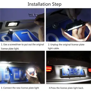 2X LED de la Licencia del vehículo Luz de la Placa de Accesorios Para BMW Serie 7 E65, E66 2006 2007 2008 (No trabajo para Japón coche)