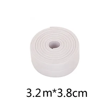 3.2mx38mm cuarto de Baño Ducha Lavabo del Baño de Sellado de la Tira de Cinta de PVC Blanco Auto-adhesivo Impermeable etiqueta engomada de la Pared para cuarto de Baño de la Cocina