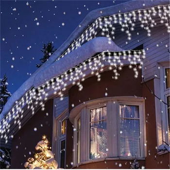3.5 M 96leds LED Cadena de Luces de la Cortina de Carámbano Guirnalda de hadas de la lámpara de Navidad, la Fiesta de la Boda Decoración Exterior de la UE/US plug