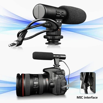 3.5 mm Estéreo de Condensador Micrófono de la Cámara Fotografía de la Entrevista Grabación de Vídeo Digital Mic Para el Ordenador PC Portátil Cámara RÉFLEX digital