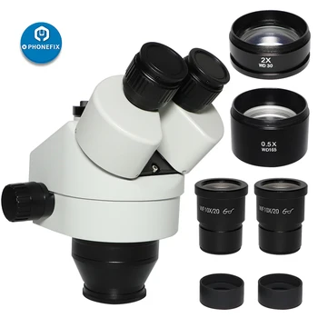 3.5 X-90X Simul-Focal Microscopio Triocular Cabeza de Zoom Continuo de WF10X/20mm Ocular de la Lente Auxiliar Para el Teléfono de Soldadura de Reparación