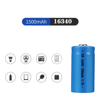 3.7 V 1500mAh batería Recargable de Li-ion Baterías 16340 CR123A Batería Para Linterna de LED de Viaje Cargador de Pared Para 16340 batería CR123A