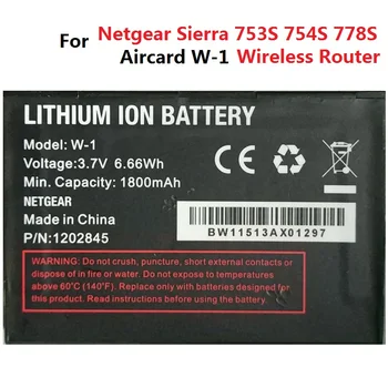 3.7 V 1800mAh W-1 Batería W1 para Netgear Sierra 753S 754S 778S Router Inalámbrico Li-Ion batería de Ion de Litio Pack Recargable