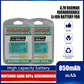 3.7 v 850mAh batería Recargable de Litio-ion de la Batería + Pack de herramientas Kit para Nintendo Gameboy Advance GBA SP de Reemplazo