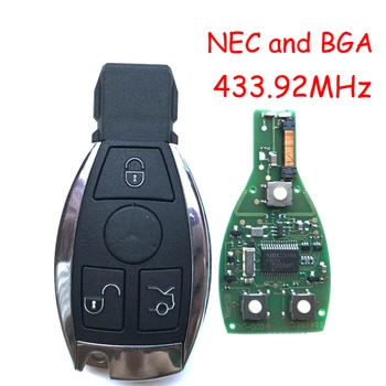 3 Botones de la Llave del Coche Para el Benz de Mercedes después de 2000+ NEC&BGA Tipo de Auto Smart llavero Remoto con 433,92 MHz reemplazar el Chip NEC