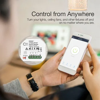 3 Pandilla de BRICOLAJE WiFi Luz Bluetooth Buscado el Dispositivo Smart Home Regulador de luz LED Módulo de Interruptor de la APLICACIÓN de Voz a distancia Contro Suministros