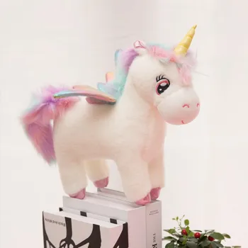 30-80cm Nuevo Fantástico arco iris de las Alas de los Unicornios del juguete de la Felpa Gigante Unicornio Animales de Peluche de Juguete Muñeca Esponjoso Cabello de la Mosca de Caballo Juguetes