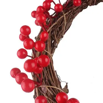 30 cm 35 cm de la Selva Parte de la Baya de la Decoración de la Corona de Fruta Roja Garland de la Pared de la Puerta de Colgante Adorno de Navidad Decoraciones de la Boda