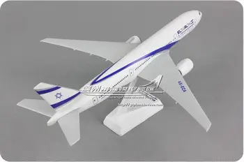 32cm de plástico Israel Airlines Modelo de Avión B777-200 1:200 4X-ECA Isreal Airlines Modelo de Avión W Stand de Aviones de Regalo