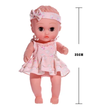 35cm haciendo pucheros Vestido de Reborn Baby Dolls Completo de Silicona Impermeable Bebé Juguetes Ninguna Función simula la vida Real de los Bebés de la Muñeca para Niños Regalo
