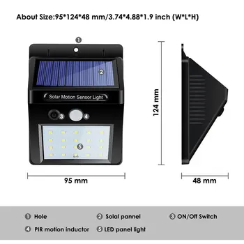 35led Nueva Generación Solar Sensor de 20 LED de la Energía Solar la Energía PIR Sensor de Movimiento por Infrarrojos Jardín de la luz de Seguridad 1200mA la Luz al aire libre