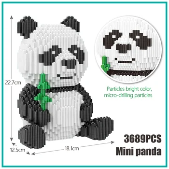 3689pcs China Precioso Panda Modelo de Bloques de Construcción de Bloques de Mini Creador de BRICOLAJE AssemableEducational Animal Ladrillos de Juguetes para los Niños