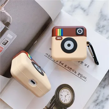 3D Lindo Instagram INS Cámara de Auriculares de los Casos Para el Apple Wireless Bluetooth Auriculares Airpods pro 1 2 3Silicone Auricular Cubierta