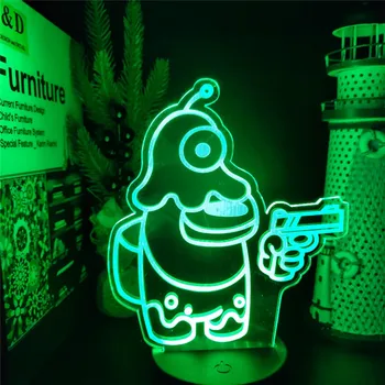 3D Luz de la Noche Entre Nosotros Anime de la Lámpara LED Juego de Luces de los Niños del Bebé del Regalo de la Decoración del Hogar Lámpara De Noche Dormitorio de Iluminación Creativa