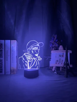 3d Lámpara de Lil Peep Figura la Lamparita de la Mesilla de Decoración de 7 Colores Cambio de la Luz Presente para los Fans de Dropship Luz de Noche de la Celebridad