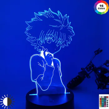 3d Lámpara de Noche de Anime de Hunter X Hunter para Niños Niño Dormitorio Decoración de la lámpara de noche Dropshipping Manga de Gift Hunter X Hunter Luz de la Noche