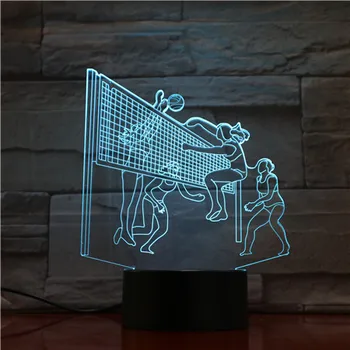 3D Lámpara El Deporte de Voleibol de 7 Colores con control Remoto con Baterías Atmósfera Personalizada Dcor para la Sala Luz de Noche Led de la Lámpara