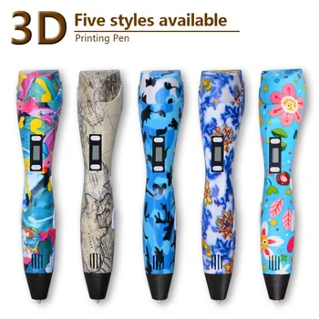 3d pen 3 d impresión de lápiz lápices de dibujo con PLA filamento de recarga en caliente la temperatura fría para cumpleaños regalo