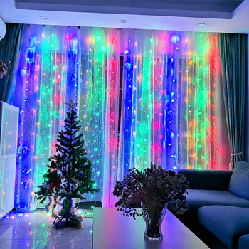 3M 300 Cortina de LED Cadena de Luz de Hadas de Carámbano LED de Navidad Guirnalda de Fiesta de la Boda Ventana de los patios al aire libre, Cadena de Luz de la Decoración
