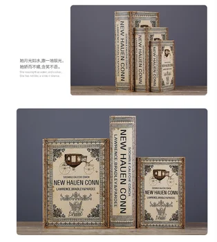 3PC conjunto de estados UNIDOS de la decoración de la caja de la Vendimia Falso Americana de estilo Europeo de visualización de simulación props Libro Creativos adornos molde shudang