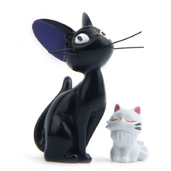 3pcs/lot Anime Servicio de entregas de Kiki Kiki Gato Negro Gato Blanco y Modelo de Gato Resina Figuras de Acción Juguetes a los Niños los Regalos de Navidad