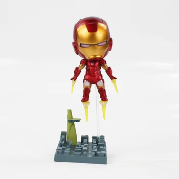 3pcs/Lot Iron Man Figura de Juguete de Tony Stark Super Héroe Q Versión del Modelo de Muñecas