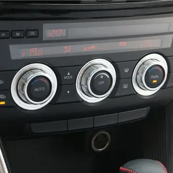 3pcs/set de la aleación de Aluminio de control de Aire Acondicionado de CA de la Perilla de la etiqueta engomada del anillo de ajuste para el Mazda 6 Atenza CX-5-2016 accesorios de automóviles