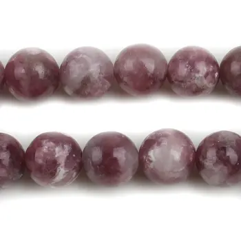 4-12mm Natural de Ronda Púrpura Lepidolite Perlas Para la Joyería de Perlas Pulseras Para las Mujeres de Regalo de 15 de Costura DIY Perlas de Abalorio