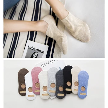 4 Par/set de Verano Invisible Corto Calcetines de Corte Bajo Barco Calcetines de Silicona antideslizante Calcetines de Tobillo Zapatillas Calcetines para Mujer de Dama de Mayoreo