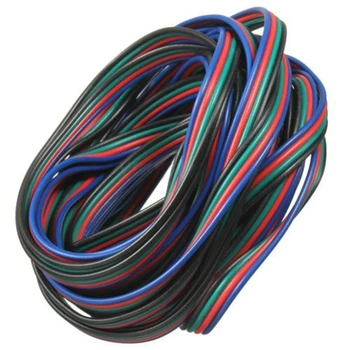4 Pin Cable de Extensión Cable del Conector del Cable De LED RGB de la Tira de 3528 5050 Conector Colorido 5M