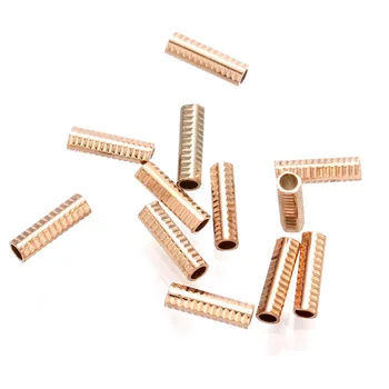 40 piezas talladas directamente del tubo espaciador de bolas conectores para la pulsera aretes de plata chapado en oro rosa de los resultados de joyería de los accesorios