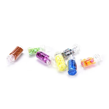 48 Botellas/set de Decoración de Uñas de Arte Giltter Lentejuelas Polvo Establecer Caliente Perlas De Acrílico UV Gel de colores Lentejuelas Conjunto
