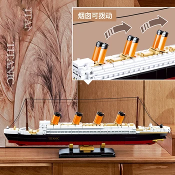 481PCS Barco Titanic el Barco de Bloques de Construcción de Juguete de Cruceros RMS 3D Modelo de la Figura Kit Educativo de los Ladrillos de DIY Juguetes para niños de Navidad